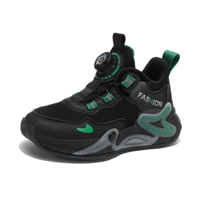 Children's sports shoes Double net breathable middle and older children's casual basketball shoes Boys and girls students competition training shoes 2