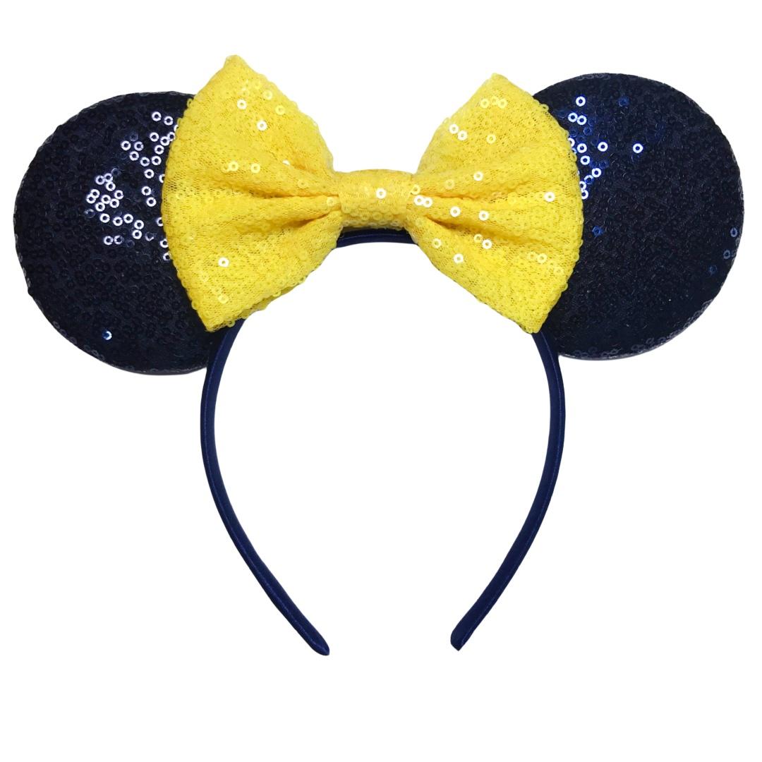 

9,5 см Большой размер Темно-синий Ободок с мышиными ушками для девочек 5 Бант Вечерний ободок Фестиваль DIY Аксессуары для волос Женские Size fits all