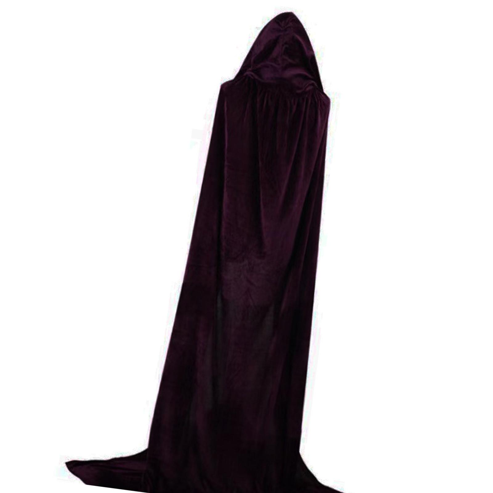 

Hooded Halloween Cloak Adult Costume Cape with Witch Hat Scythe Gloves for Themed Event Death Witch Cosplay Accessories A