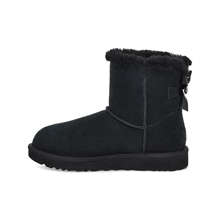(WMNS) UGG Mini Bailey Brooch Fleece Lined Black Women s 1119512-BLK EU 40