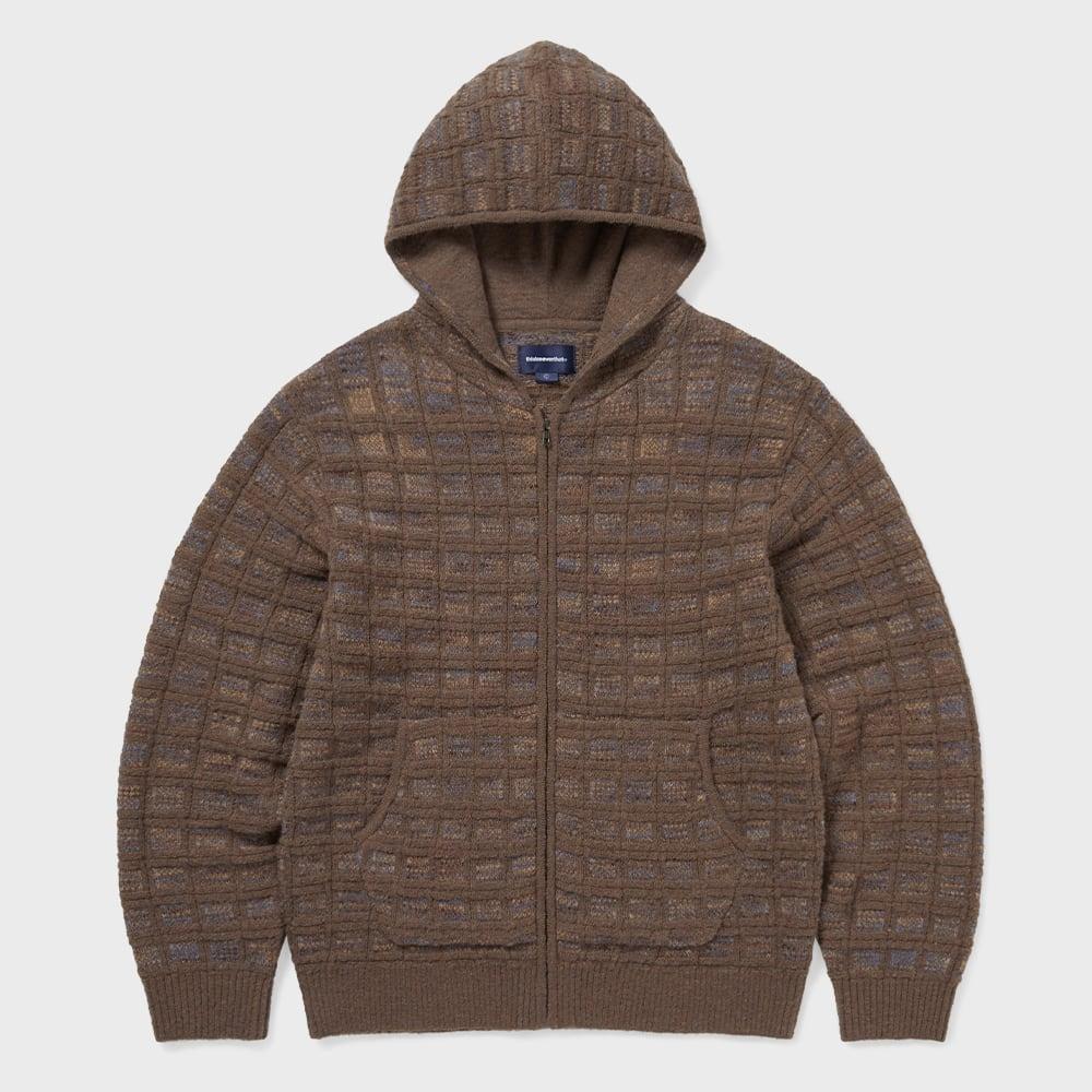 

Этот коричневый худи на молнии с текстурной вязкой S