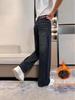 Girls' Fleece-Lined Wide-Leg Winter Jeans: 2025 New Style, Thickened & Warm for Middle To Big Kids