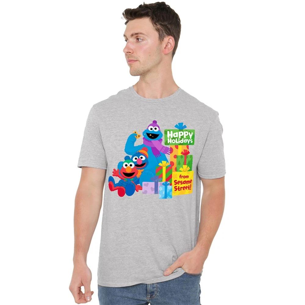 Sesame Street Happy Holidays Gifts With Elmo Grover Cookie T-Shirt S-5XL L