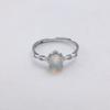 Cute 925 Sterling Silver 5mm Round Natural Opal Rings for Women Wedding Engagement Love Ring Jewelry Finger Bague Aneis Anelli