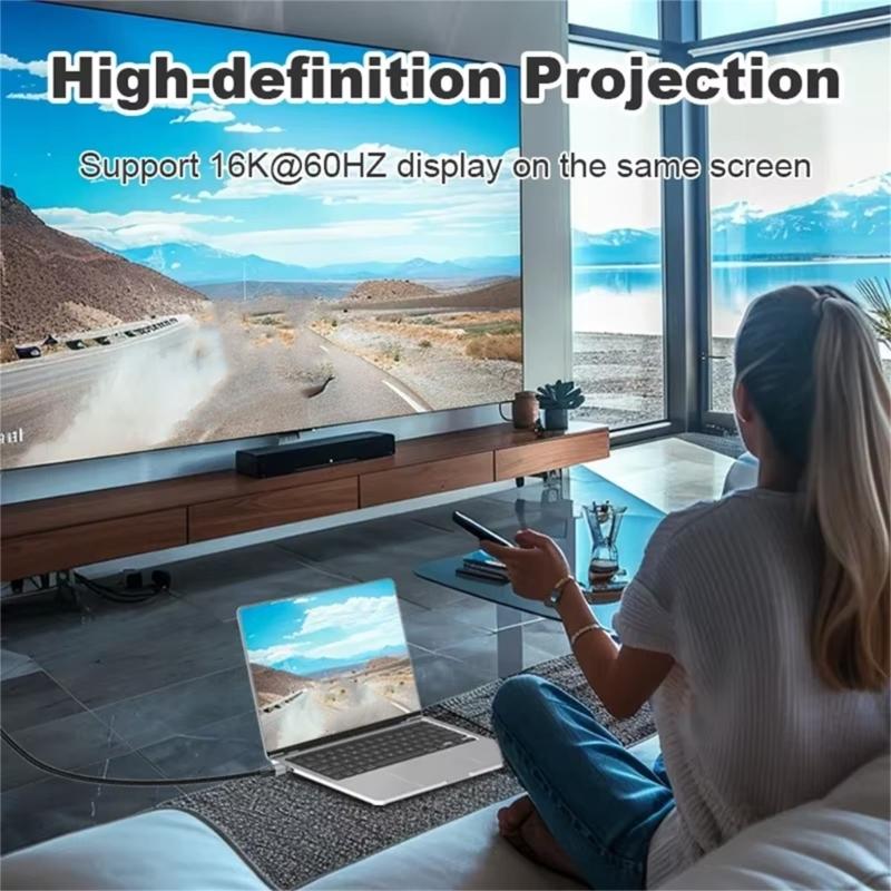 USB5 USB C to USB C Cable 80Gbps 16K@30Hz 240W Fast Charging USB C Data Cord Video Cable for Smartphone Laptops