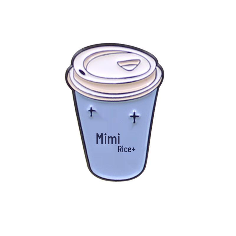 Creative Milk Tea Cup Brooch: Trendy & Colorful with Waves, Clouds, and Letter Patterns for a Versatile Fashion Statement.