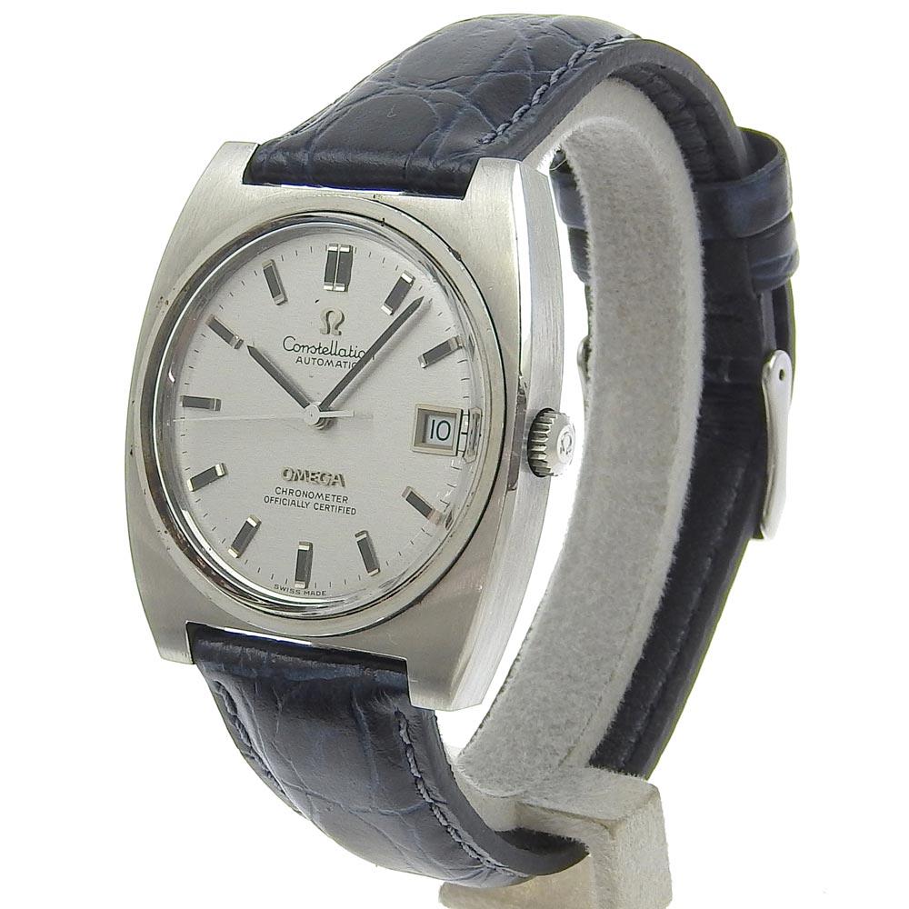 Omega Constellation Watches Chronometer Cal.1001 SilverDial Stainless Steel/Embossed Leather Mechanical Automatic Mens Used
