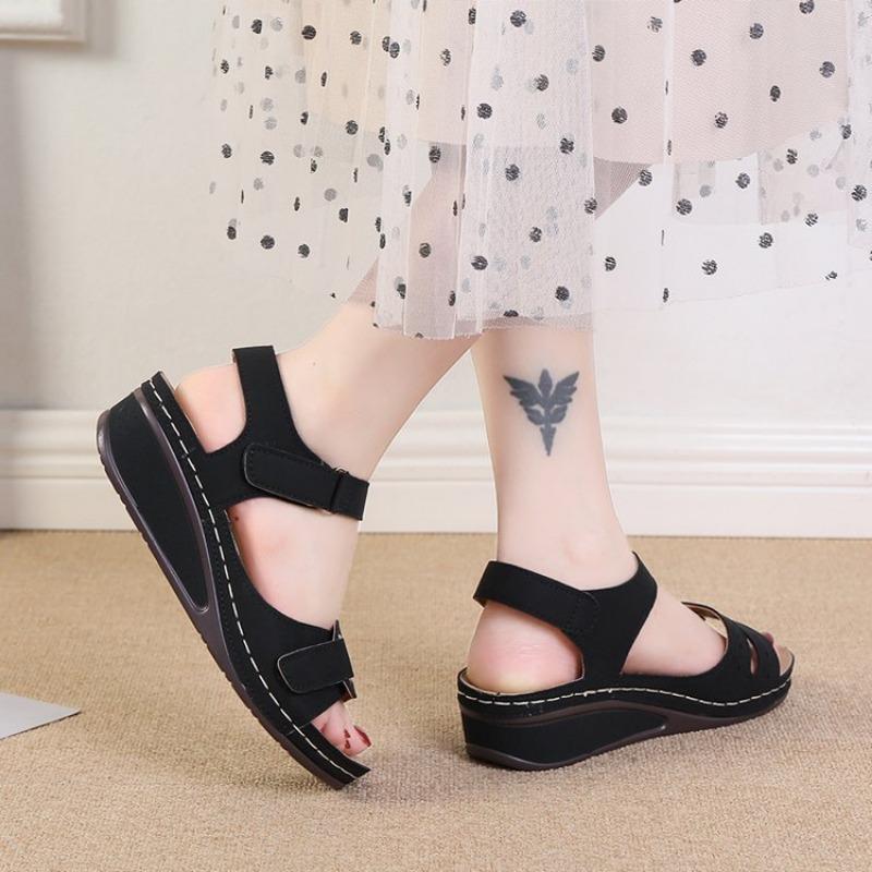 Fashion New Open Toe Fashion Women's Sandals Summer 2024 Soft Sexy Womens Sandals Wedge Buckle Women's Orthopedic Sandal Footwear Female