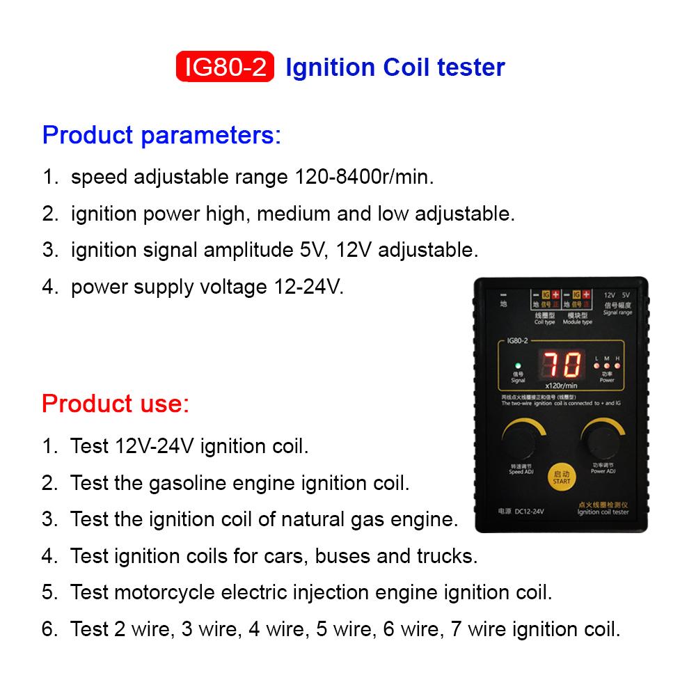 Update! IG80-2 Automobile Ignition Coil Detector Tester, Natural Gas and Gasoline Engine Ignition Coil Test