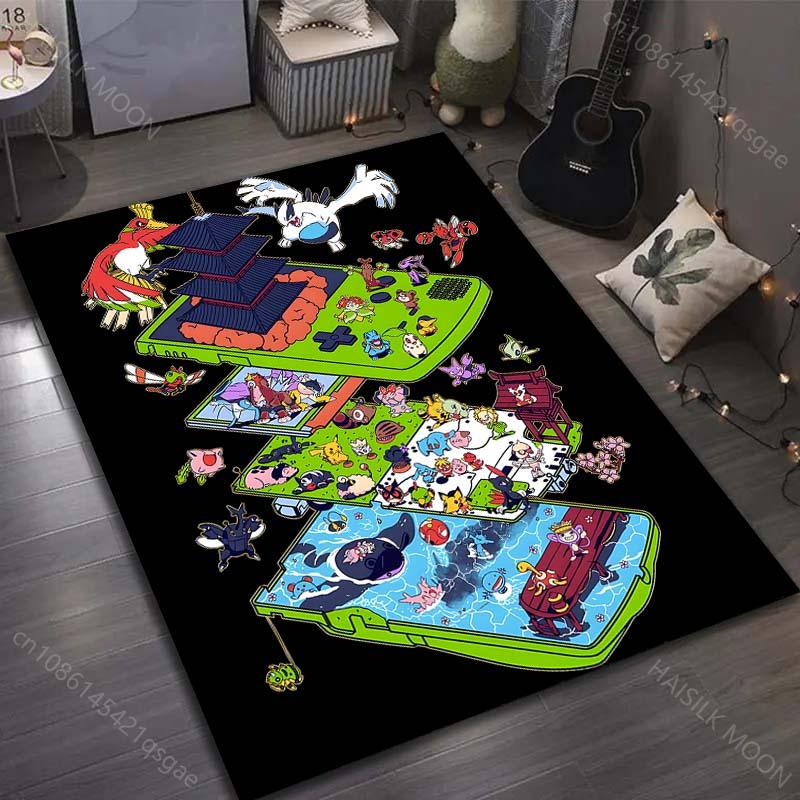 Multiple Sizes Pokemon Game Print Carpet for Living Room Bedroom Kid's Room Home Decor Non-slip Mat Area Rug Luxury Gift