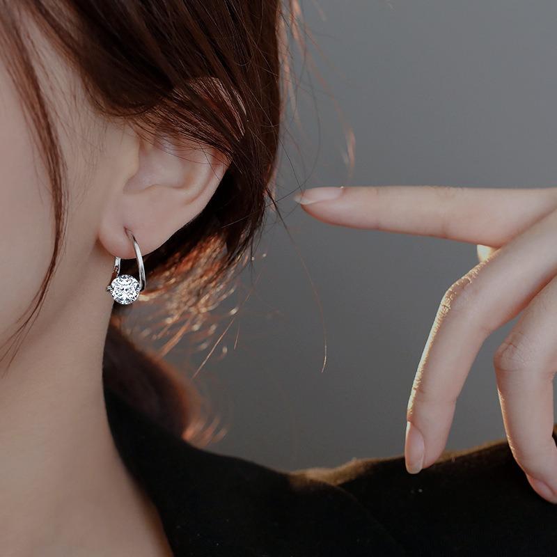 925 Sterling Silver Zircon Earrings for Women, Fashionable and Exquisite Trendy Earrings, Earrings, Light Luxury Korean Style Earrings
