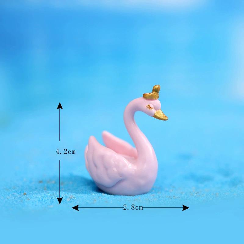 

Микро-ландшафт Маленькие украшения Милые мультяшные лебеди Маленькие украшения для микро-ландшафта Смоляные аксессуары розовый