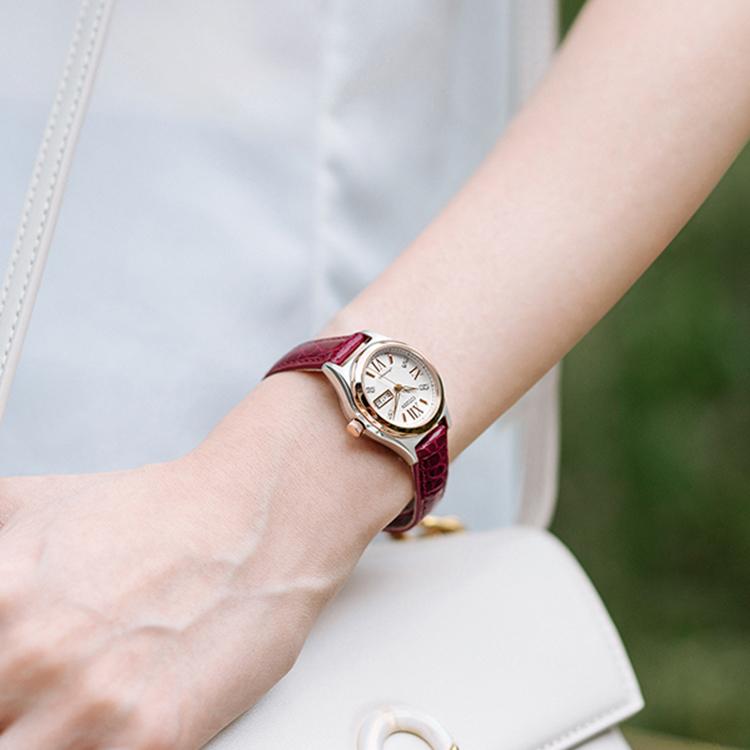 Citizen Automatic Mechanical Movement Genuine Leather Strap Watch Women's Watch White Dial PD7164-09A