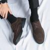 Large Size Abrasive Leather Brock Carved Business Dress Shoes for Men Round Head Lace-up Casual Shoes