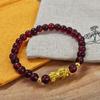 Garnet Bihu Prayer Beads Wealth Bracelet with 6mm Pouch