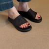 2025 New French Open-toed One-word Slippers, Comfortable for Summer Wear, Foreign-style Soft-soled Thick-soled Muller Shoes
