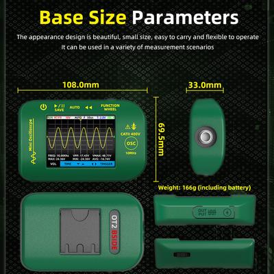 Digital 2.8inch TFT Display Oscilloscope Handheld Oscope Meter 10Mhz Bandwidth 48MSaS Sampling