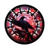 Raven Stained Glass Suncatcher Window Hanging Decoration Halloween Gothic Crow Glass Ornament for Window Home Kitchen