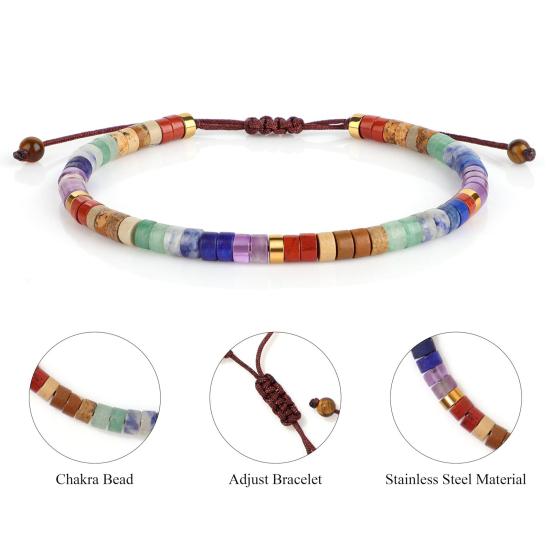 Women Bracelet Colorful Beads Decor Adjustable Length Braided Bracelet Wristwear Jewelry Gift Versatile Accessory