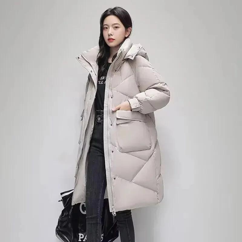 Winter Women Parka Hooded Jackets Thicken Warm Cotton-padded Puffer Coats Casual Long Parkas Clothes Loose Outerwear