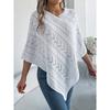 Women's Oversized Sweatshirt Top Casual Solid-Colour Cable-Knit Oversized Cape Cardigan Women's Knitted Sweater