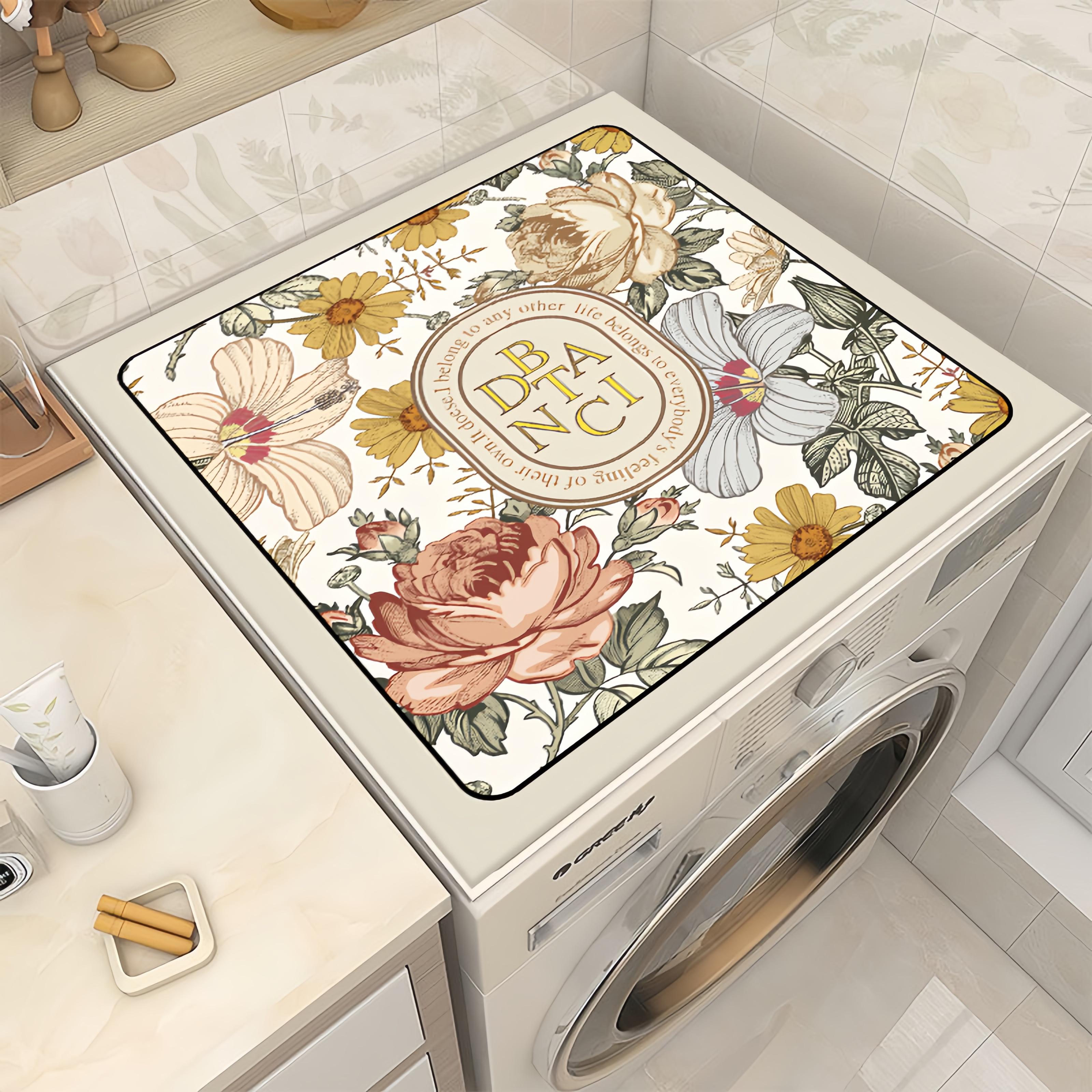 

Пылезащитный коврик для стиральных машин Нескользящий коврик для столешниц холодильников Защита от солнца для бытовой техники Чехол для стиральной машины с принтом Абсорбирующий коврик для стола 60cm×60cm