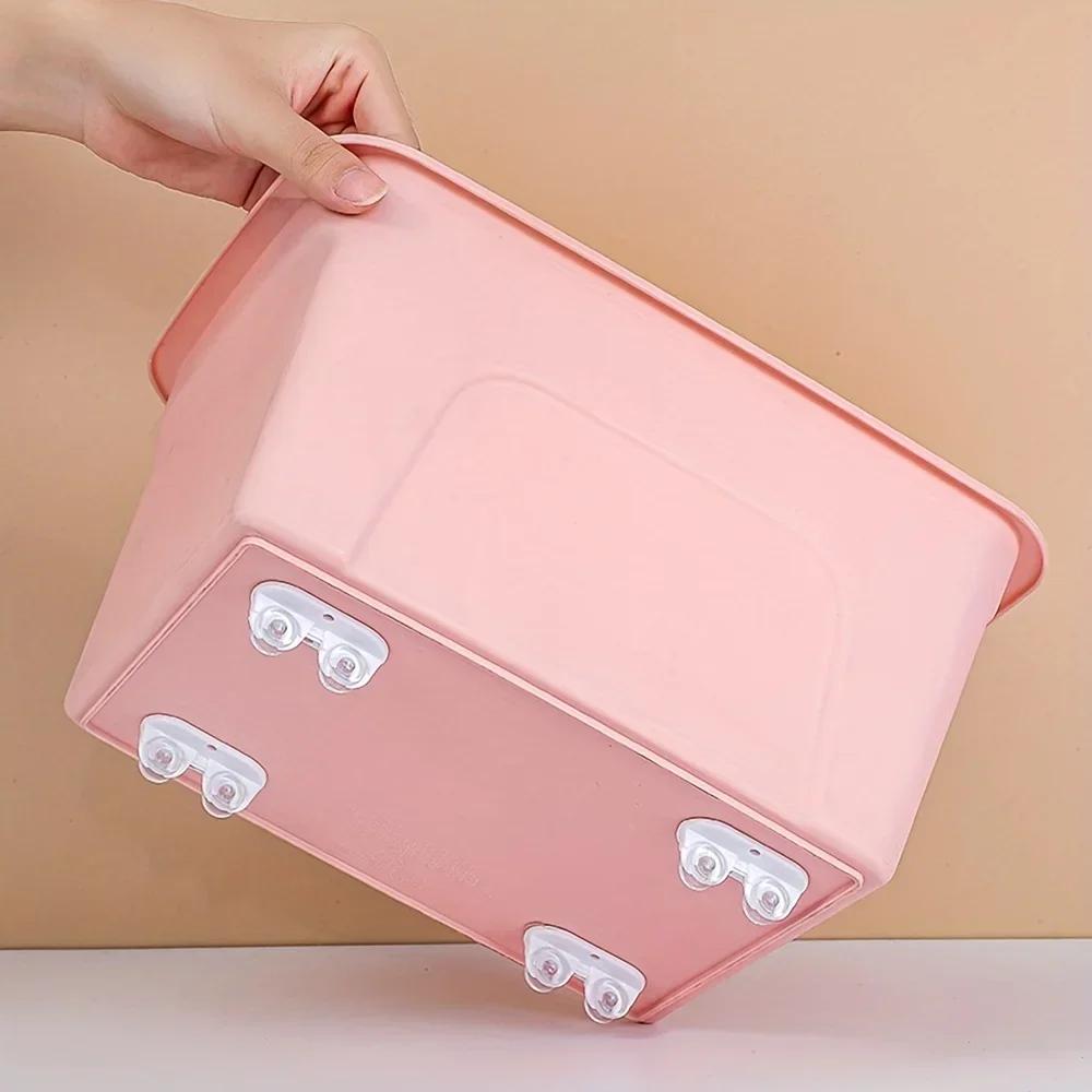 4Pcs/Set Adhesive Caster Wheels, Non Swivel Castors, Furniture Storage Box Pulley, Mini Self Adhesive Caster Wheels for Home