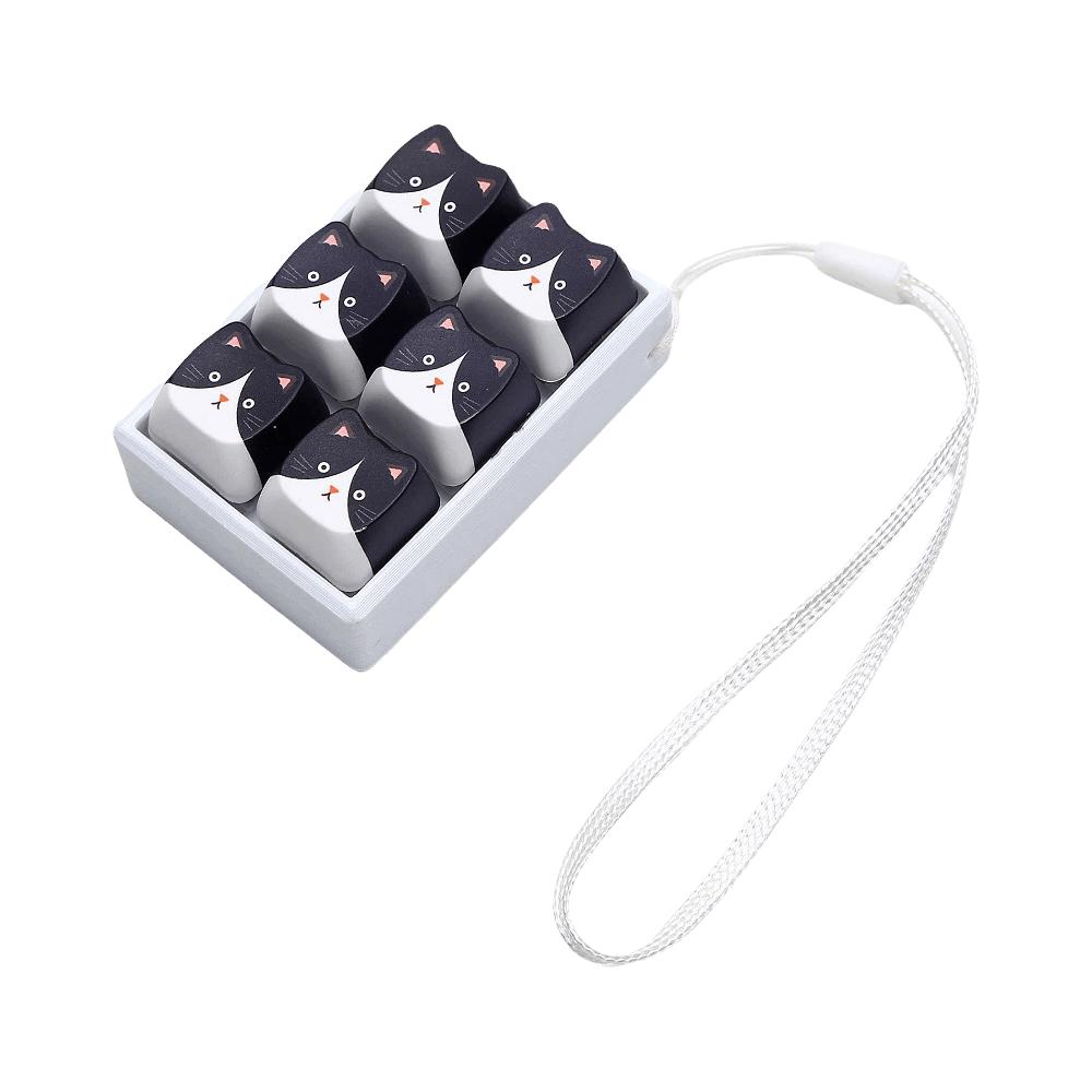 Mechanical Button Anti-stress Fidget Toy Cartoon Backpack Pendant Cat Keycap Keychain Bag Pendant