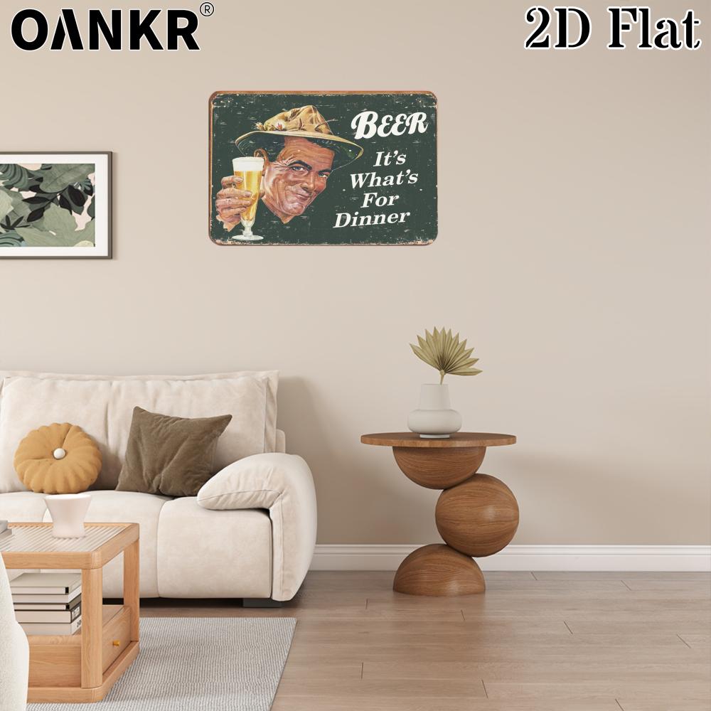 Funny Beer Poster Metal Tin Sign Beer Its Whats For Dinner Metal Signs for Pub Bar Restaurant Garden Home Wall Decor Plaque 20x30cm(7.8x11.8inch)