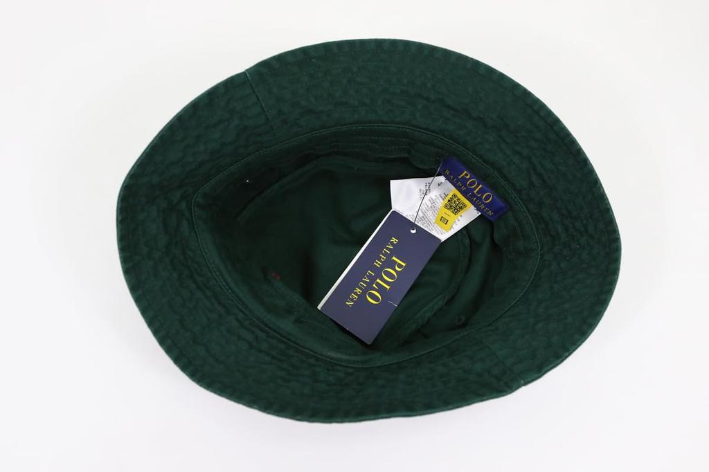 Ralph Pony Embroidery Cotton Bucket Hat Cap (Polo Lauren) Men's Women's 01080175-SM-GREEN(RED) [Item]