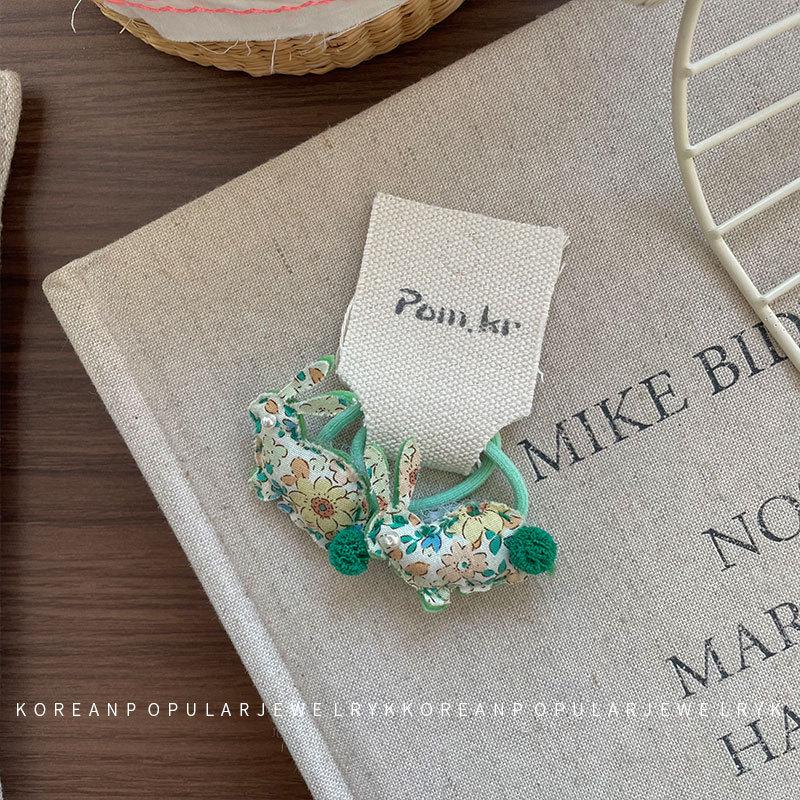 

Набор мультяшных резинок для волос с кроликами в корейском стиле - Милые цветочные помпоны, ободки для детей