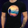 T-Shirt Erkek Gezgin Manzara Doğa Temalı Pamuk S'den 5XL'e Kadar