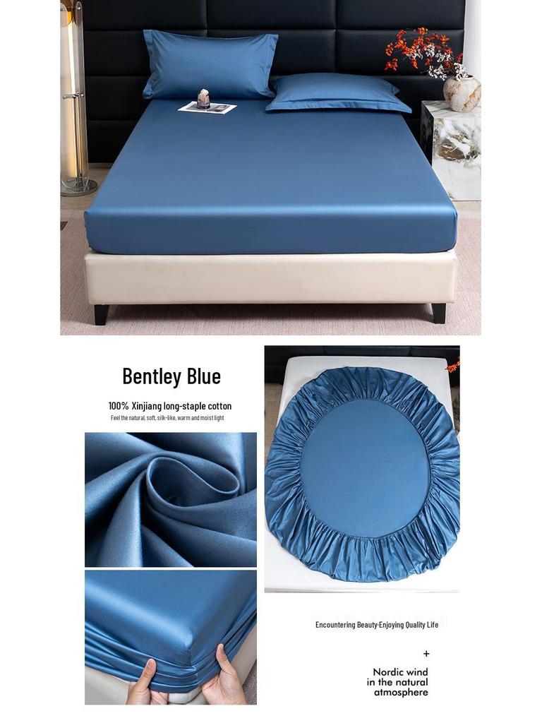 Xinjiang Long-Staple Cotton Sateen Fitted Sheet - Pure Cotton Mattress Protector