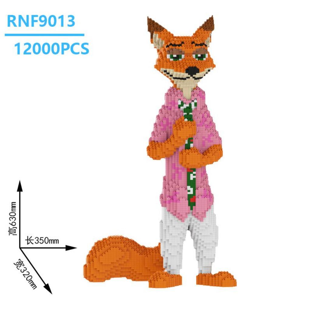 92cm Anime Judy Fox Nick Miniature Building Blocks Cartoon Zootopia 2 Model Ornament Toy Adult Children Surprise Gift
