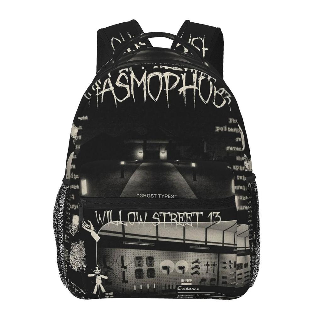 Phasmophobia Fingerprints Student Backpack School Bag Hiking Travel Daypack for Men Women Fashion Bookbag Shoulder Bags