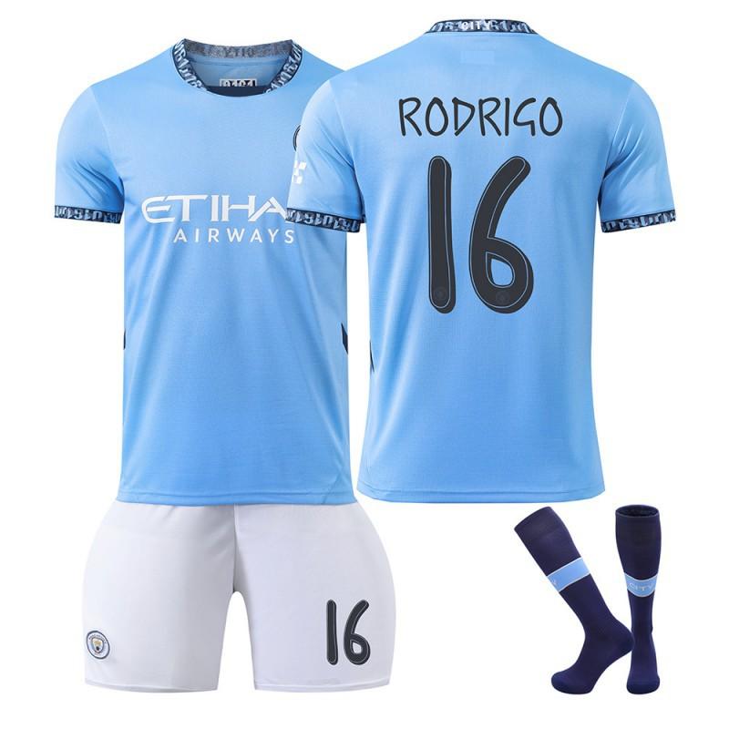 2425 Manchester City Jersey Champions League No. 9 Harland 17 De Braunet 10 Gralish Football Uniform Children's Set