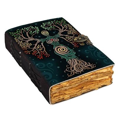 Deri Toprak Ana Baskılı Kuralsız Kişisel Defter Günlükleri Ofis için 200 Sayfa (7" X 5" İnç)
