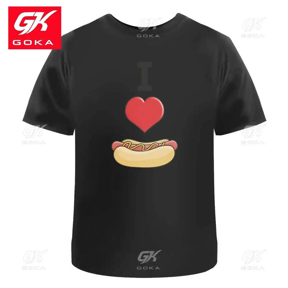 

I Love Hotdogs Unisexs Womens Cotton TShirts Graphic Clothing Short Sleeve Vintage Tops Printed Tees Y2K Clothes Classic T Shirt S