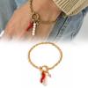 Glossy Pearls Charm Bracelet Jewelry Versatile Pearls Pendant Bracelet with Long Lasting Metal Chain for Fashionistas