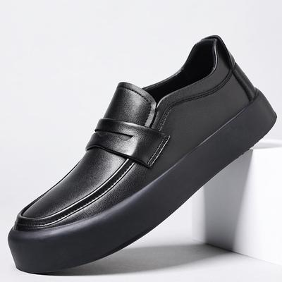 Loafers Herren Herbst Neue Slip-on Driving Echtes Leder Weiche Sohle Mattierte Lederschuhe Schwarze Formelle Business Peas Schuhe
