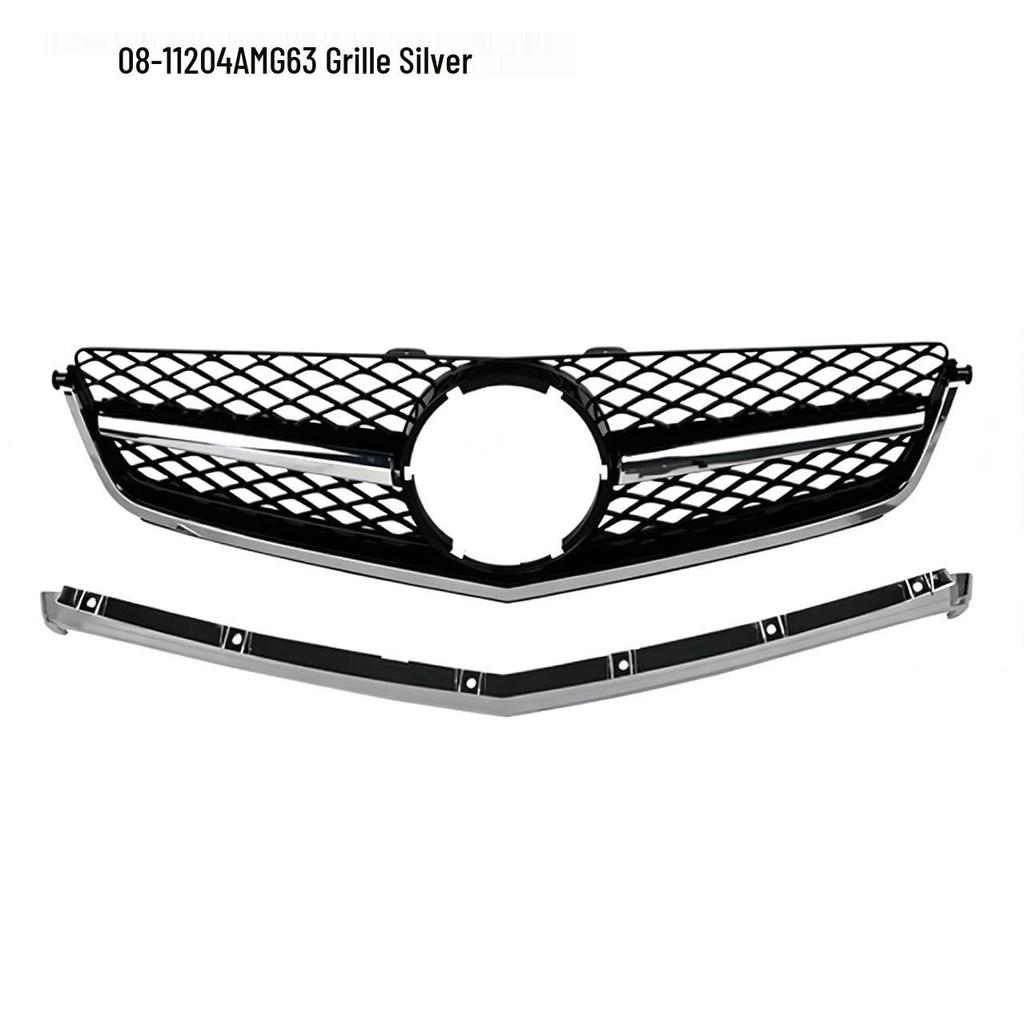 Fits Mercedes-Benz C-Class W204 (2008-2011) AMG Style 63 Single Bar Front Radiator Grille.