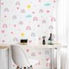 4Pcs/Set Rainbow Stars Hearts Wall Stickers for Bedroom Living Room Self Adhesive Removable PVC Decals