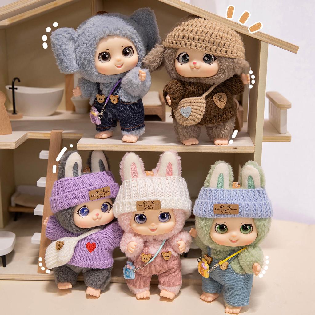 Hot Style Adorable Family Animal 2.0 Plush Toy Multiple Style To Match Clothes Diy Doll Vinyl Pvc Face Pendant Kid Gift