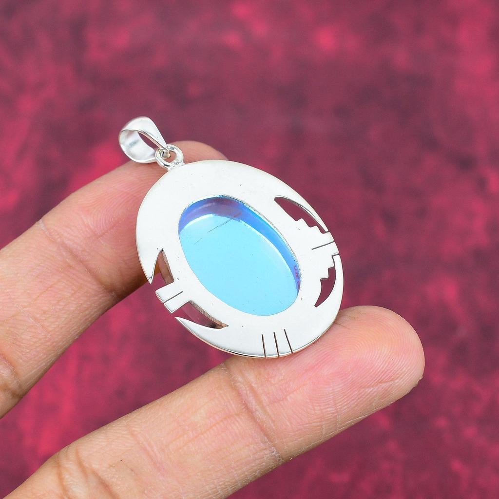 Mystic Topaz 925 Solid Sterling Silver Pendant, Handmade Gemstone Jewelry Pendant, For Memorial Day