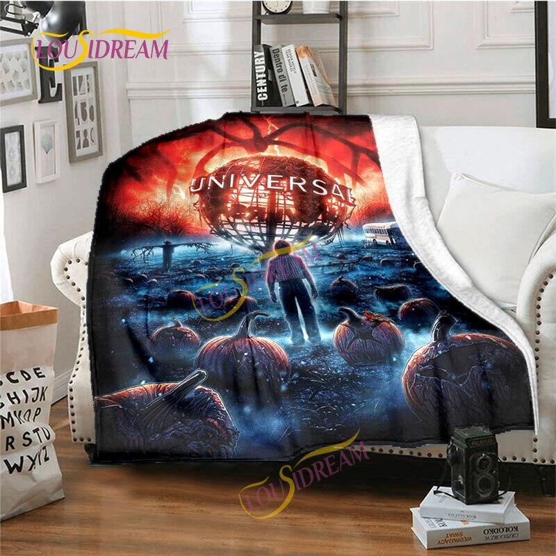 Stranger Things Flannel Blanket  Warm Comfort  Blanket Home Office Noon Break Blanket Travel Bed Sofa Washable Blanket.