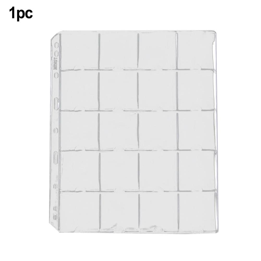 

Brand New Practical Wide Application Coin Holder Sheet Clear PVC Protection 1/10 Sheet For Coin Collection 20 Pockets
