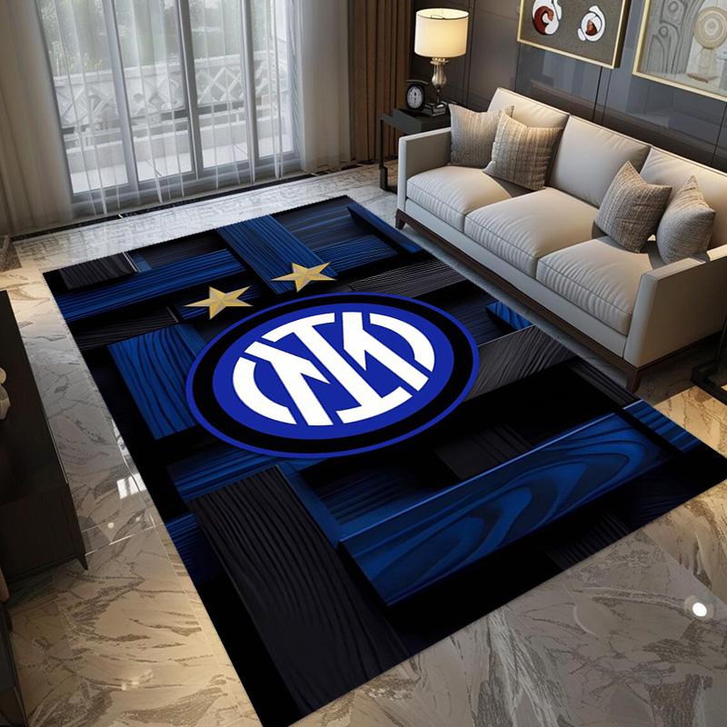 Tappeto con Stemma Inter Milan Stampa Artistica Adatto a Tutte le Stagioni Arte Moda Decorazione per Dormitorio