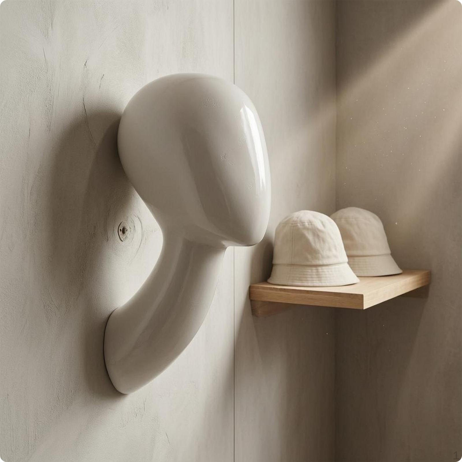 WallMounted Mannequin SinglePiece WallAttached Head Molded White