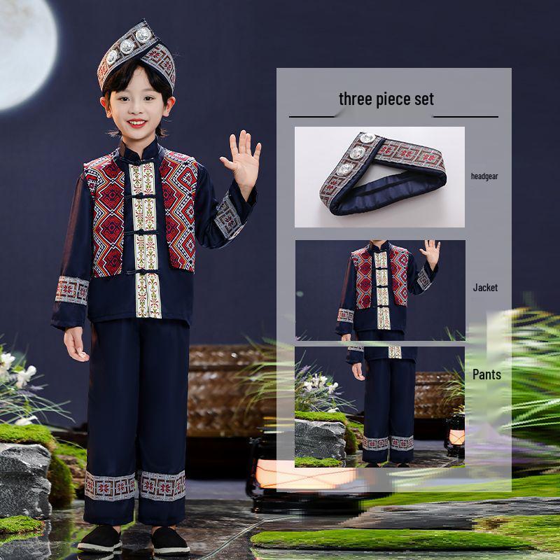Guangxi Zhuang Ethnic Poetry Recitation Costume for Children s Sports Day 100