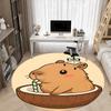 1pc Coconut Capybara Carpet for Office Non Slip, Round Carpet, Soft & Comfortable, Carpet for Office, Lightweight Round Floor Mat
